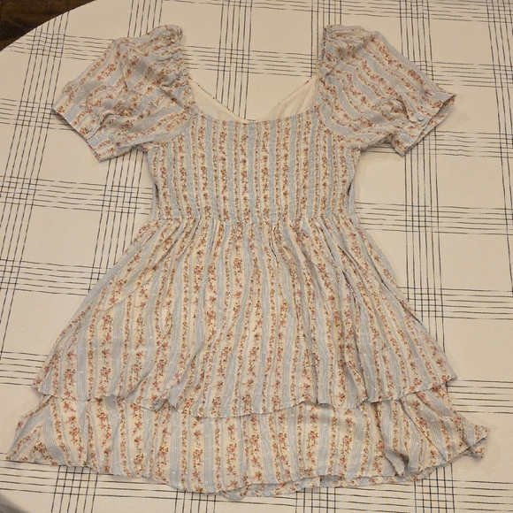 Blue Rain Floral Striped Mini Dress - Picture 5 of 6